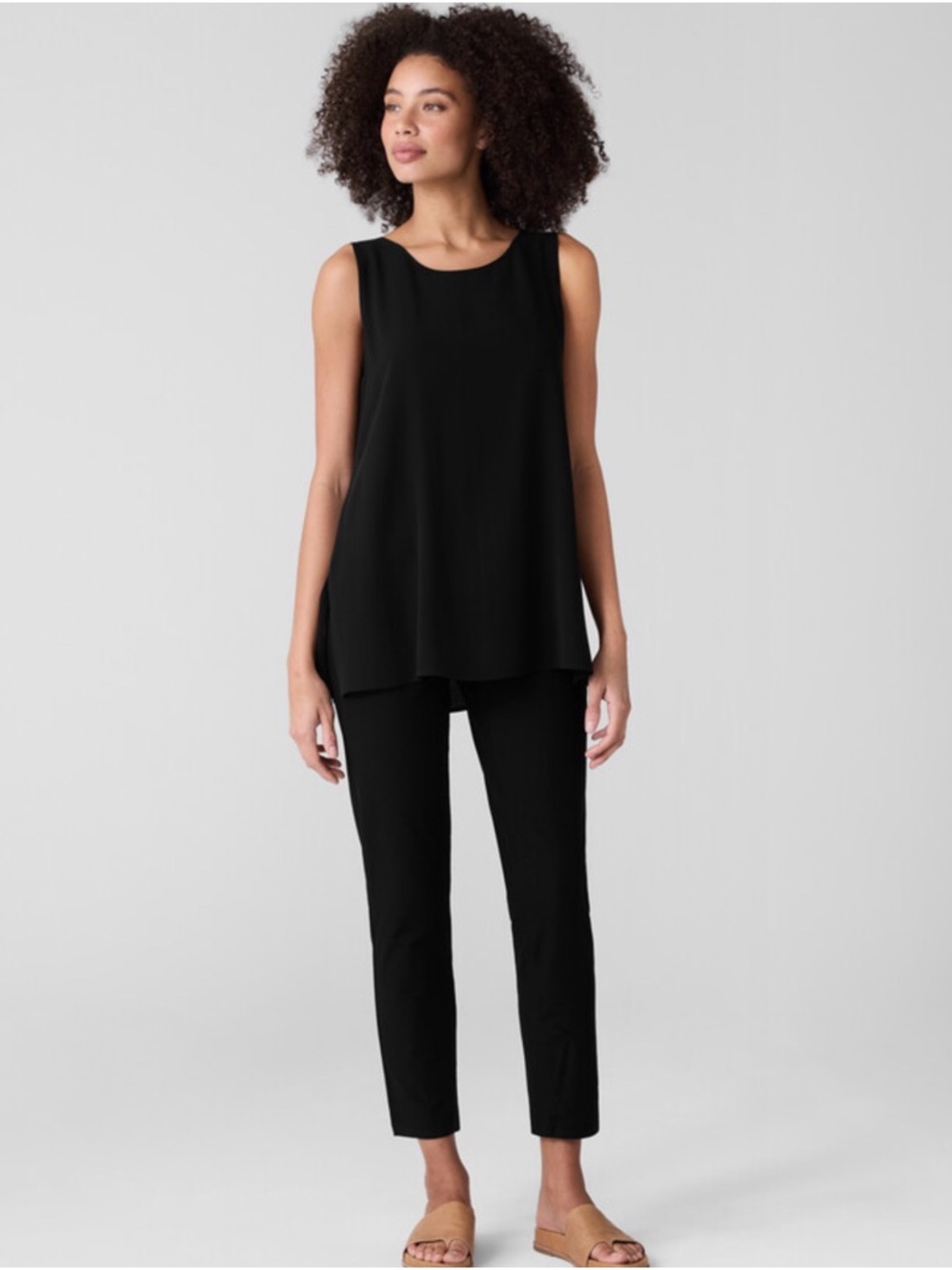Eileen Fisher Black Straight-Leg Pants- Ankle length size‎ Small